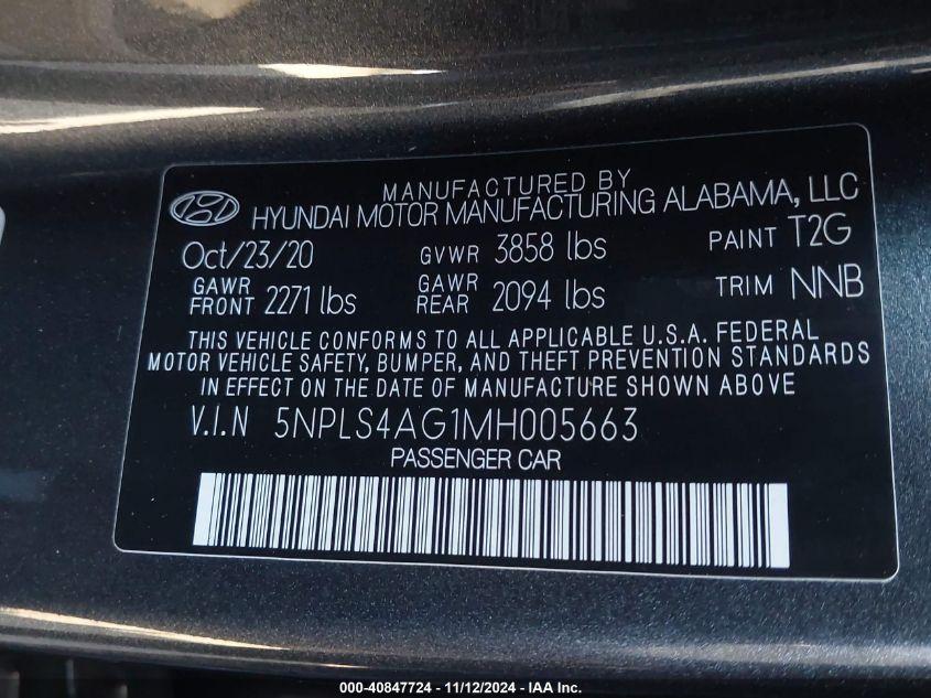 HYUNDAI ELANTRA SEL 2021