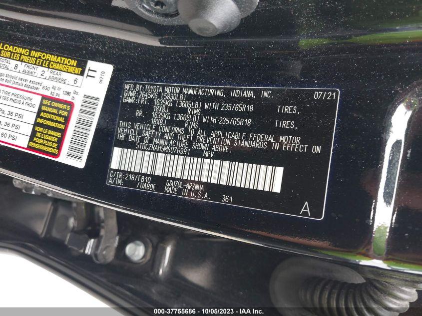 TOYOTA HIGHLANDER L 2021