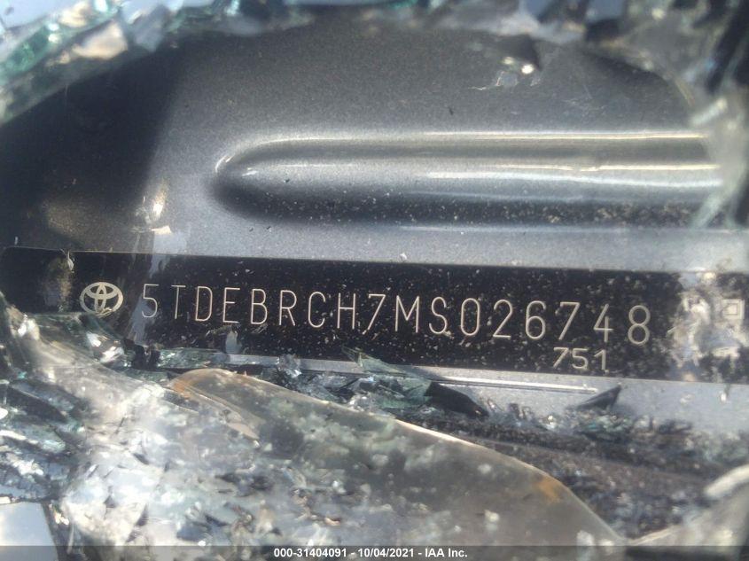 TOYOTA HIGHLANDER HYBRID PLATINUM 2021