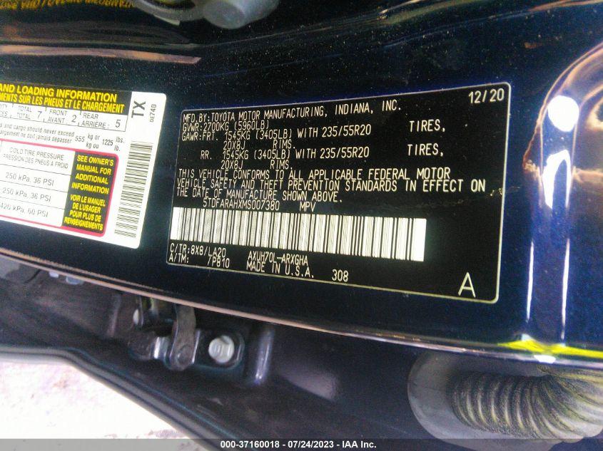 TOYOTA HIGHLANDER HYBRID PLATINUM 2021