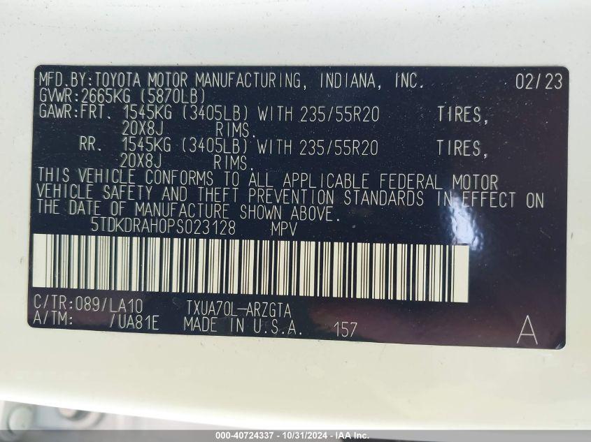 TOYOTA HIGHLANDER PLATINUM 2023