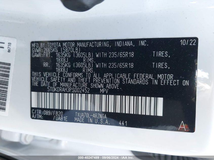 TOYOTA HIGHLANDER L/LE/XLE/LIMITED/PLATINUM 2023