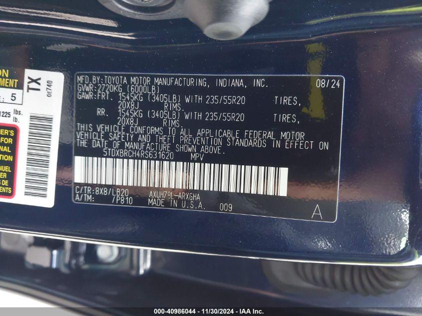 TOYOTA HIGHLANDER HYBRID LIMITED 2024