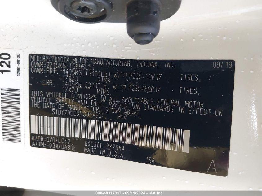 TOYOTA SIENNA XLE PREMIUM 2020