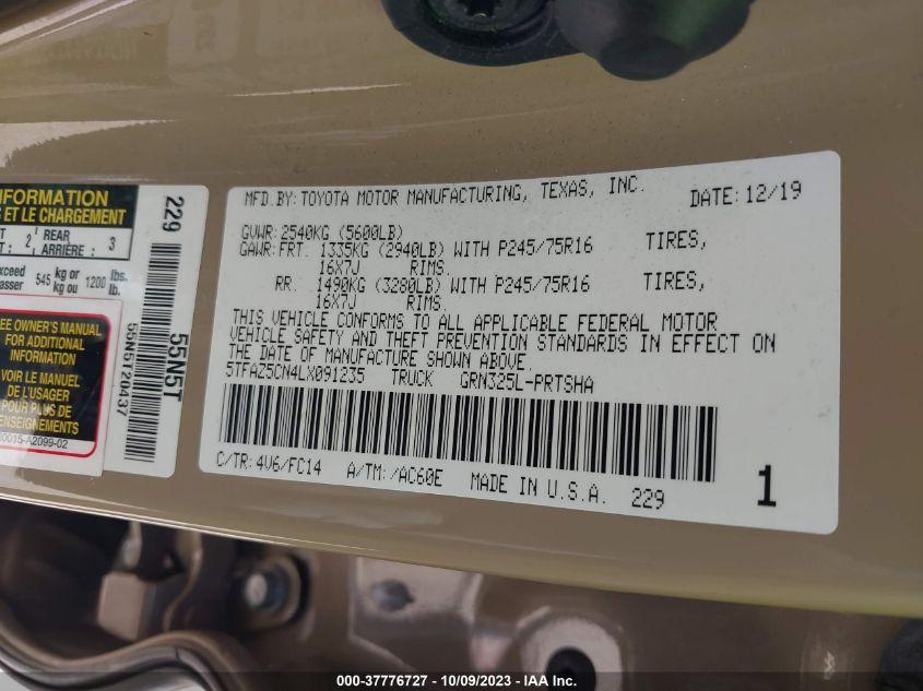 TOYOTA TACOMA 2WD SR5/TRD SPORT 2020