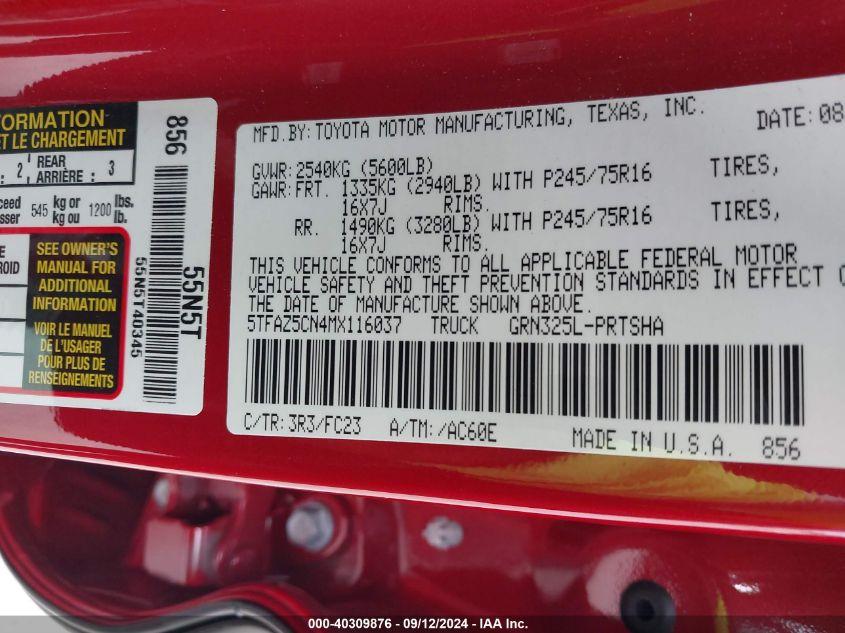 TOYOTA TACOMA SR5 V6 2021