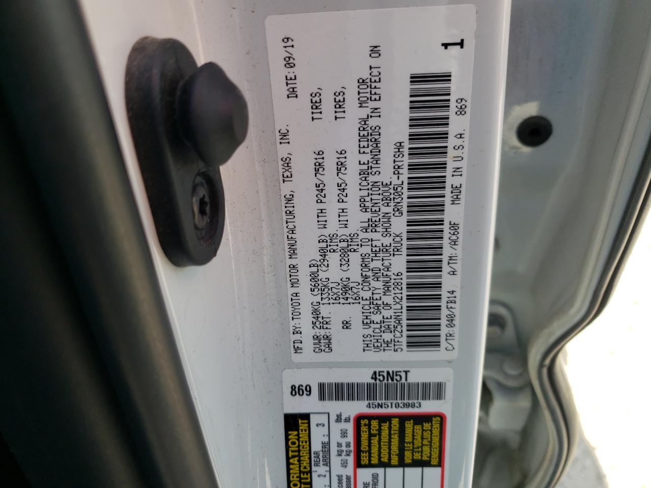 TOYOTA TACOMA DOU DOU 2020