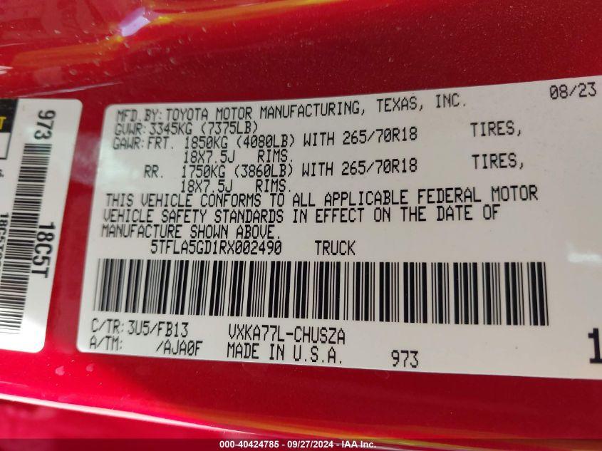 TOYOTA TUNDRA SR5 2024