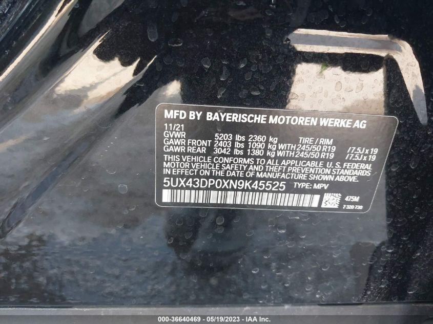 BMW X3 SDRIVE30I 2022