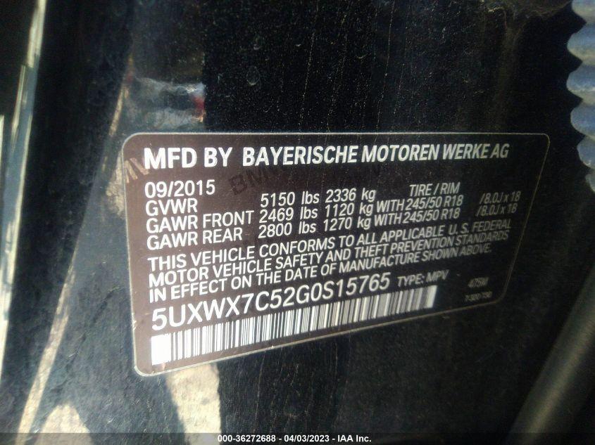 BMW X3 XDRIVE35I 2016