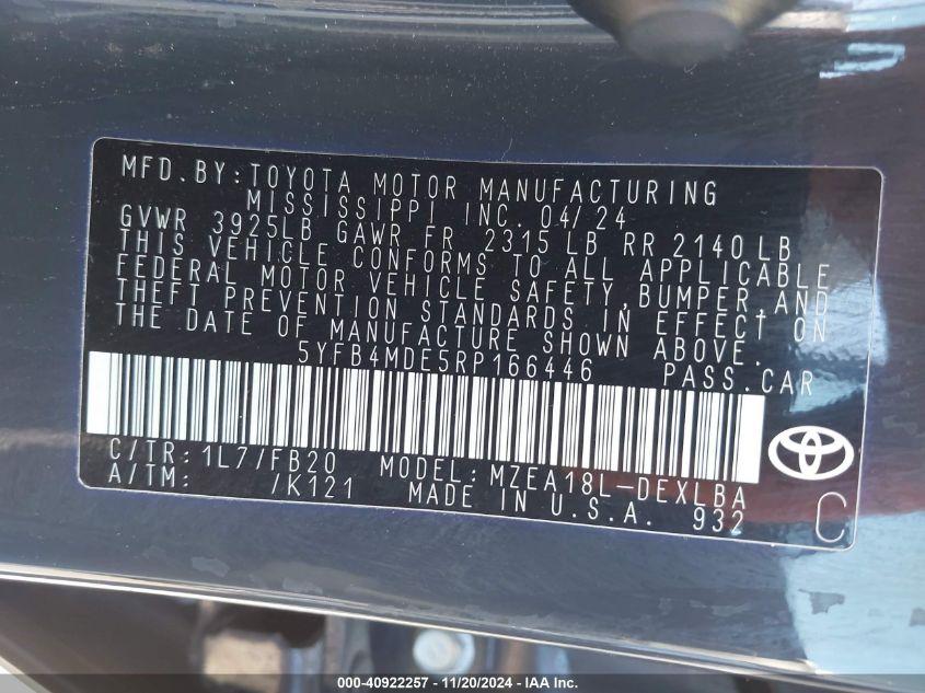 TOYOTA COROLLA LE 2024