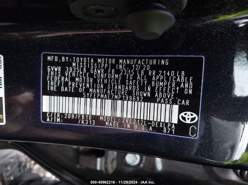 TOYOTA COROLLA LE 2021