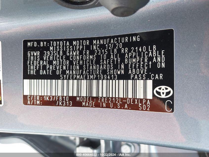 TOYOTA COROLLA LE 2021