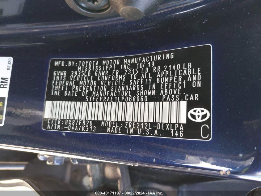 TOYOTA COROLLA LE 2020