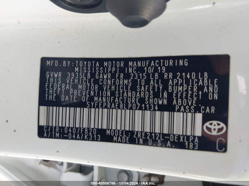 TOYOTA COROLLA LE 2020