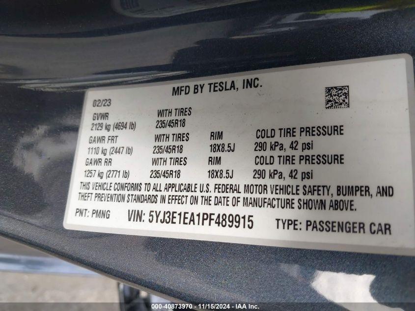 TESLA MODEL 3 REAR-WHEEL DRIVE 2023