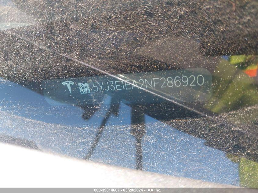 TESLA MODEL 3 REAR-WHEEL DRIVE 2022