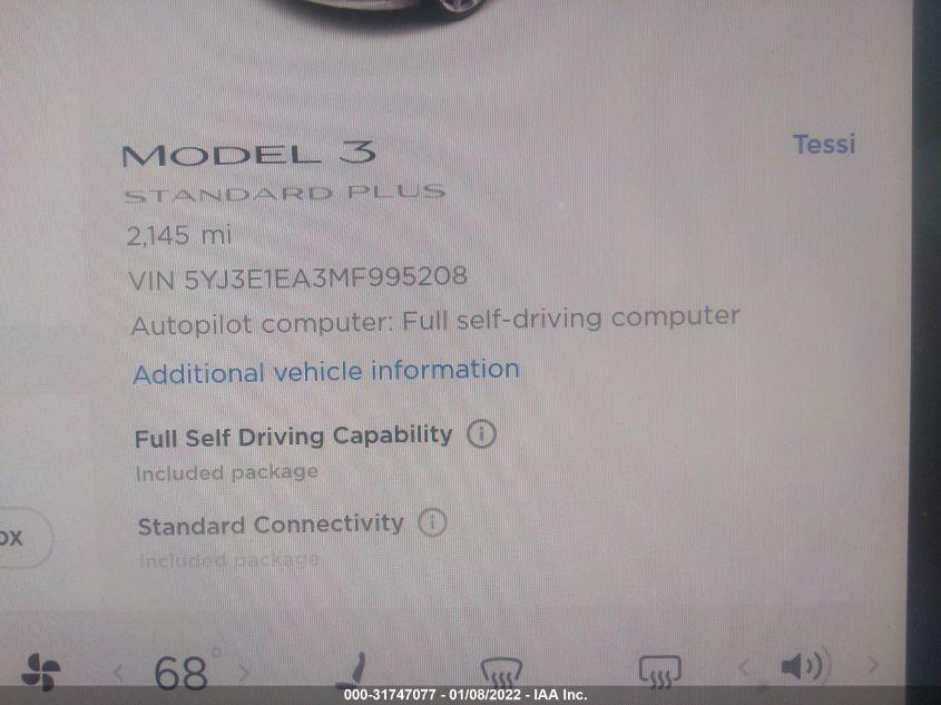 TESLA MODEL 3 STANDARD RANGE PLUS 2021