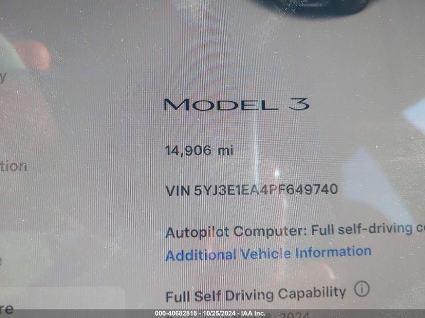TESLA MODEL 3 REAR-WHEEL DRIVE 2023