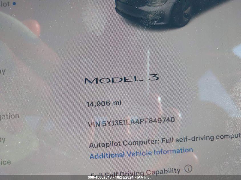 TESLA MODEL 3 REAR-WHEEL DRIVE 2023