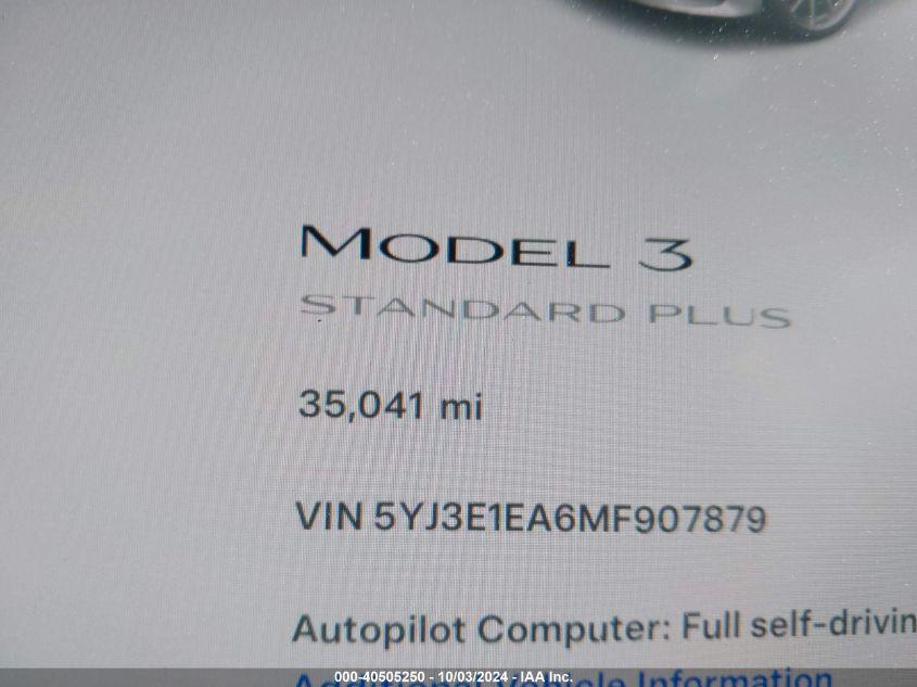 TESLA MODEL 3 STANDARD RANGE PLUS REAR-WHEEL DRIVE 2021
