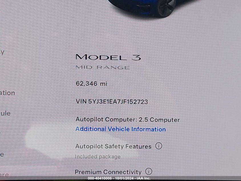 TESLA MODEL 3 LONG RANGE/MID RANGE 2018