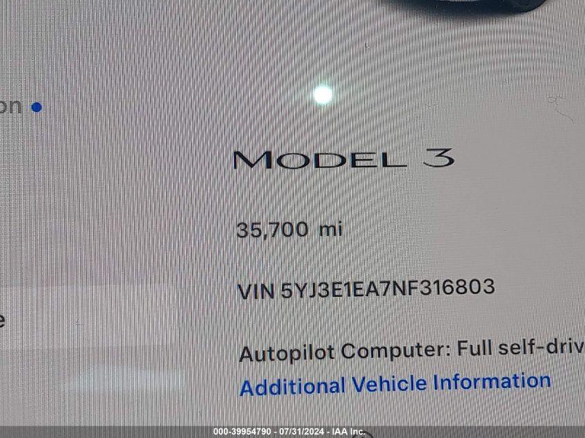 TESLA MODEL 3 REAR-WHEEL DRIVE 2022