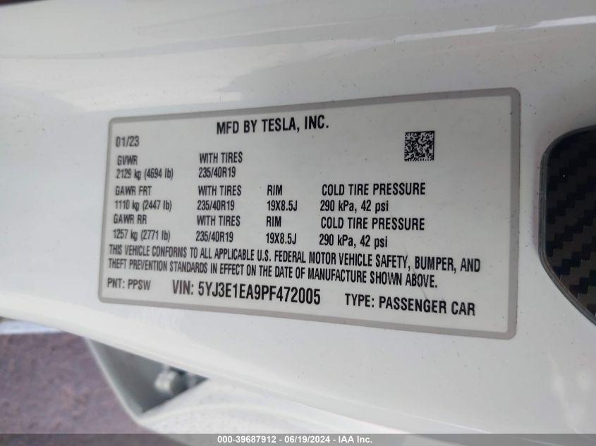 TESLA MODEL 3 REAR-WHEEL DRIVE 2023