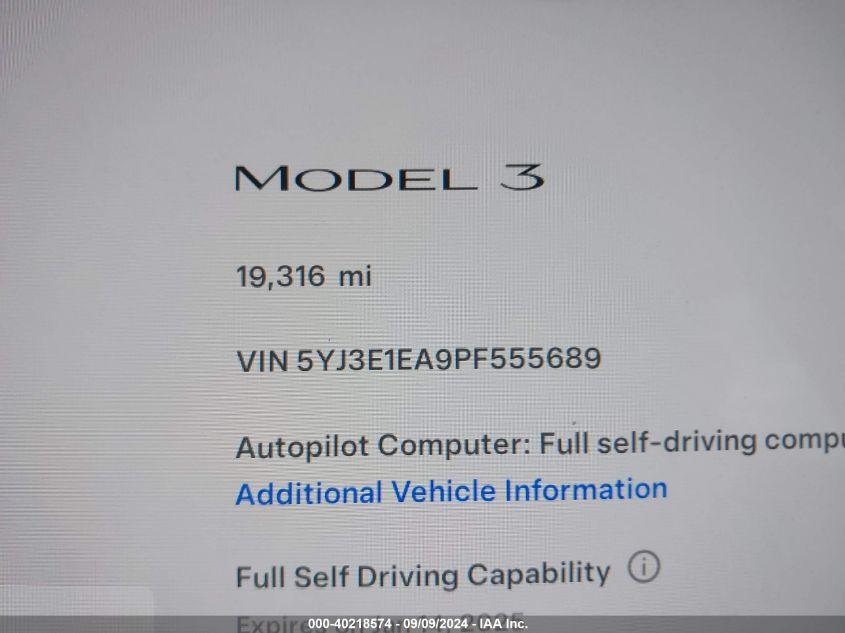 TESLA MODEL 3 REAR-WHEEL DRIVE 2023