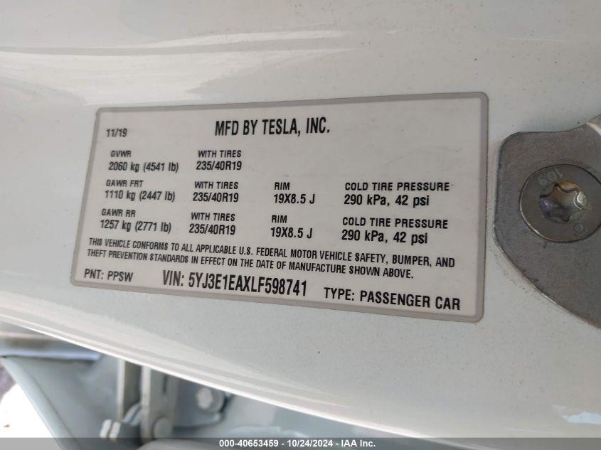 TESLA MODEL 3 STANDARD RANGE PLUS REAR-WHEEL DRIVE/STANDARD RANGE REAR-WHEEL DRIVE 2020