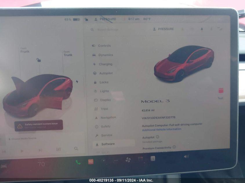 TESLA MODEL 3 REAR-WHEEL DRIVE 2022