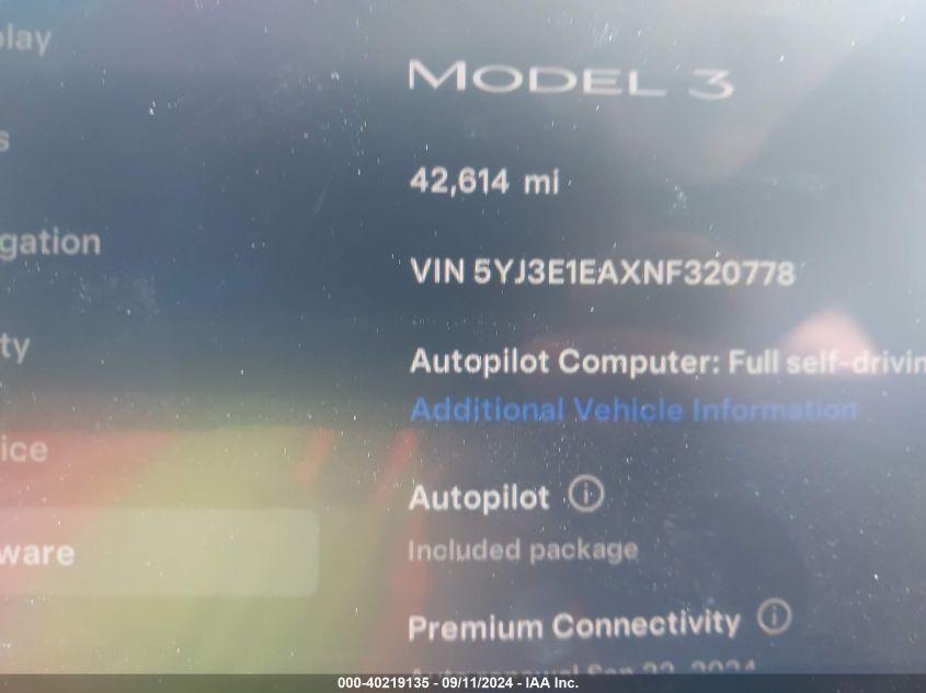 TESLA MODEL 3 REAR-WHEEL DRIVE 2022