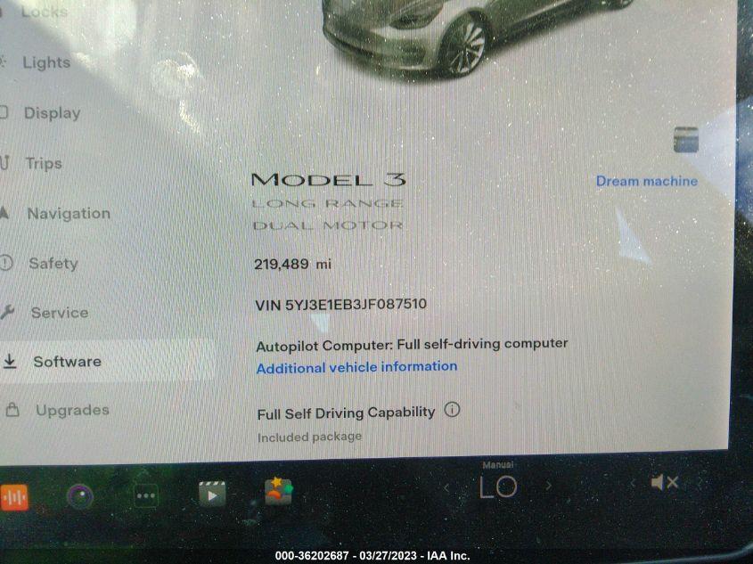 TESLA MODEL 3 LONG RANGE 2018