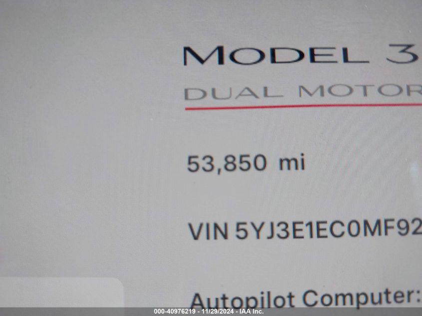 TESLA MODEL 3 PERFORMANCE DUAL MOTOR ALL-WHEEL DRIVE 2021