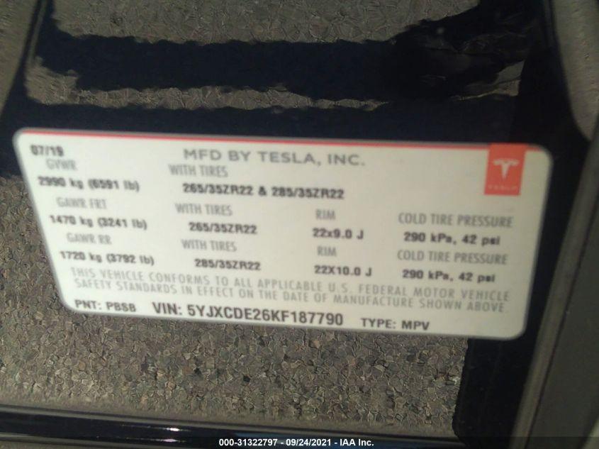 TESLA MODEL X  2019