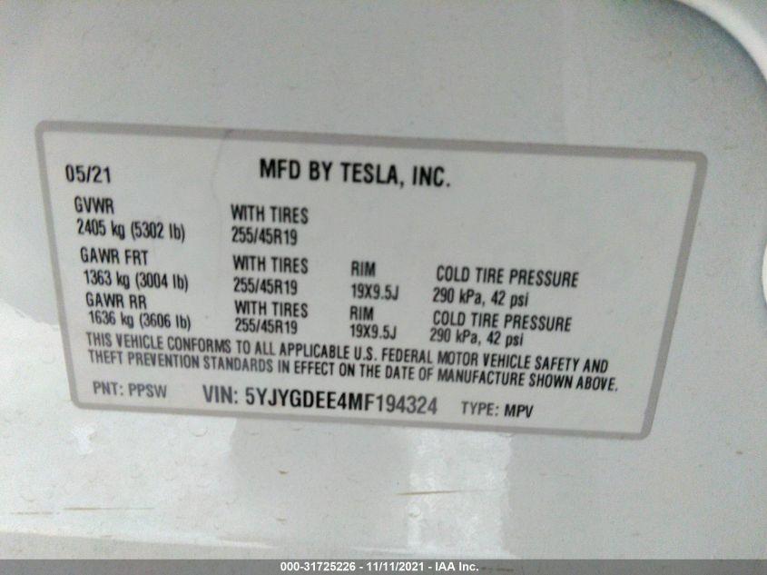 TESLA MODEL Y LONG RANGE 2021