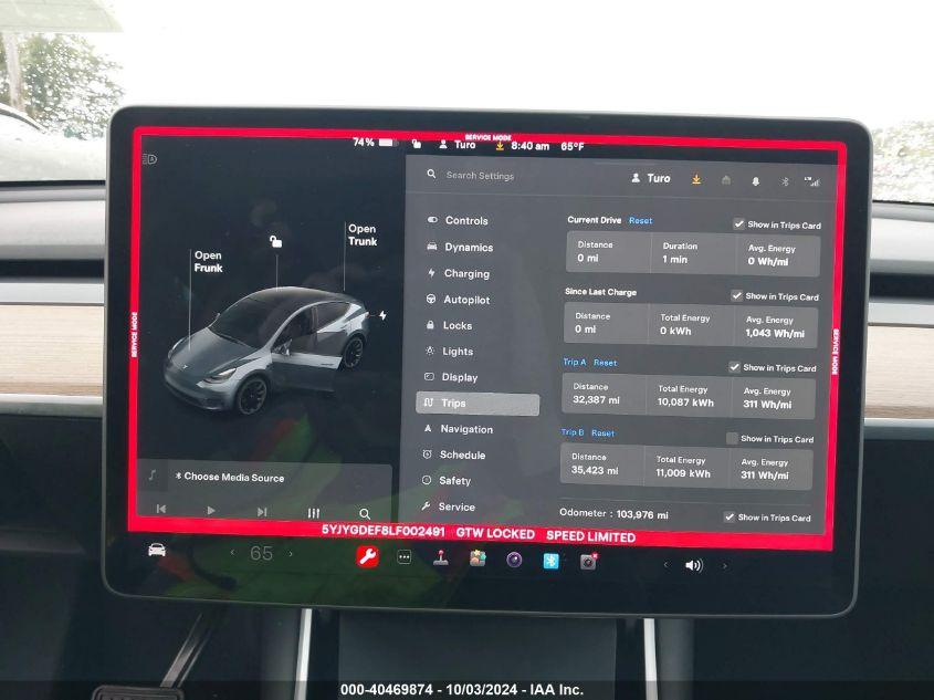TESLA MODEL Y LONG RANGE DUAL MOTOR ALL-WHEEL DRIVE/PERFORMANCE DUAL MOTOR ALL-WHEEL DRIVE 2020