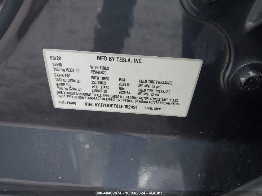 TESLA MODEL Y LONG RANGE DUAL MOTOR ALL-WHEEL DRIVE/PERFORMANCE DUAL MOTOR ALL-WHEEL DRIVE 2020