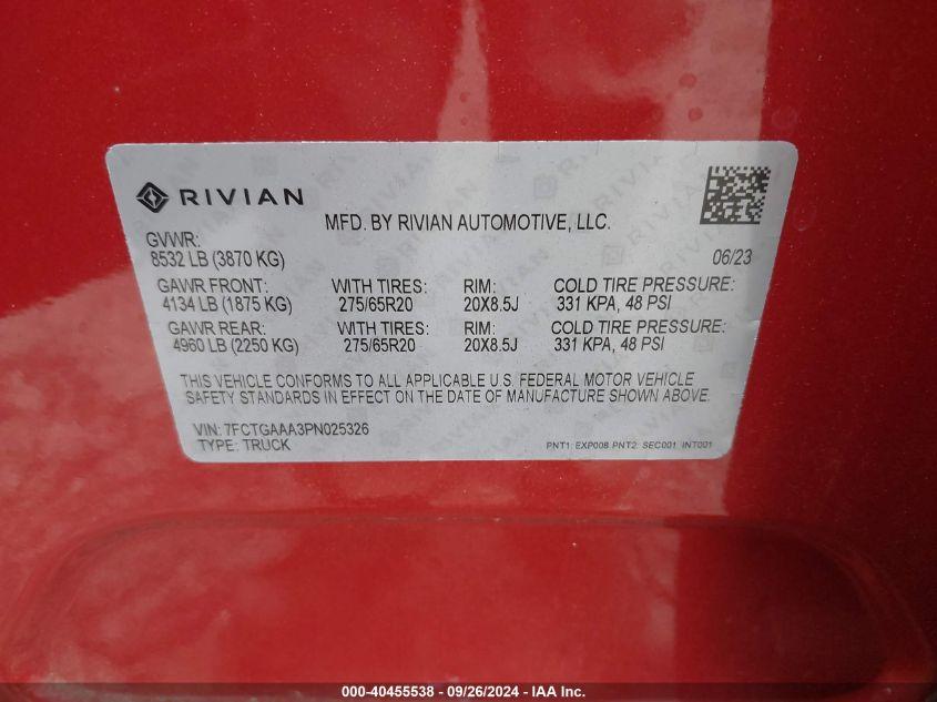 RIVIAN R1T ADVENTURE QUAD MOTOR LARGE PACK 2023