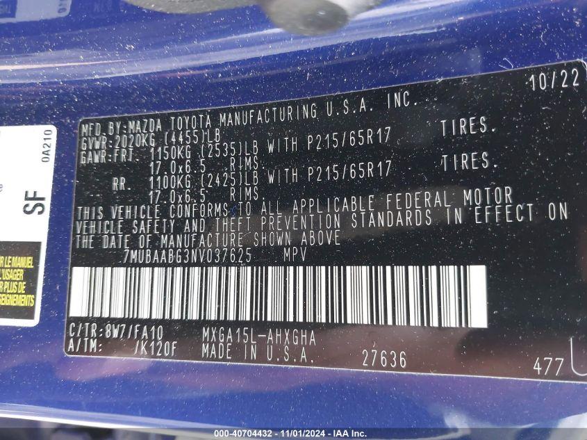 TOYOTA COROLLA CROSS LE 2022