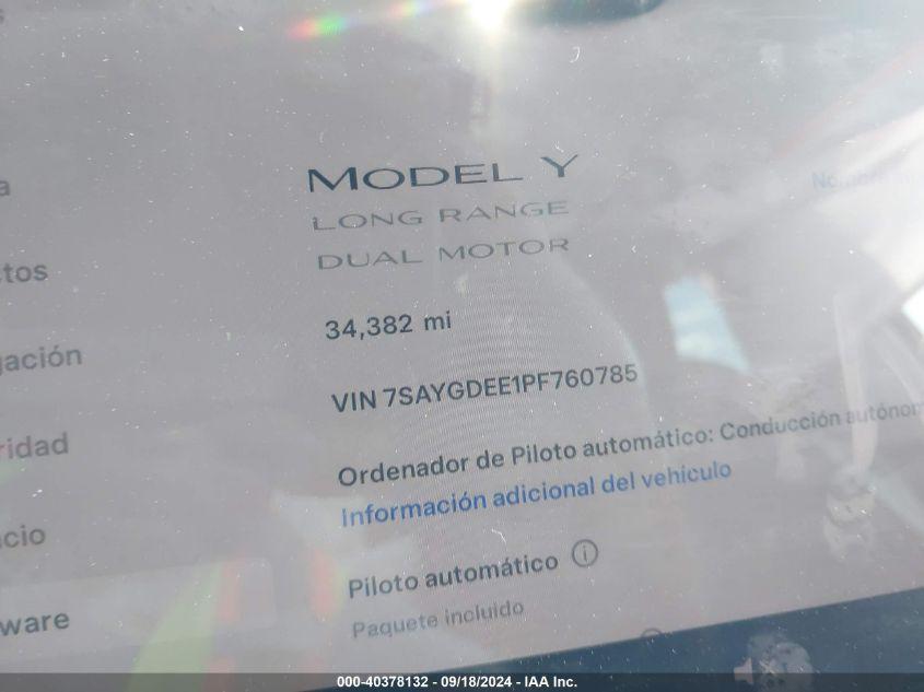 TESLA MODEL Y AWD/LONG RANGE DUAL MOTOR ALL-WHEEL DRIVE 2023