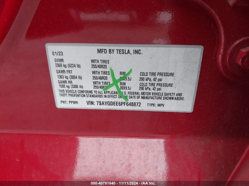 TESLA MODEL Y AWD/LONG RANGE DUAL MOTOR ALL-WHEEL DRIVE 2023