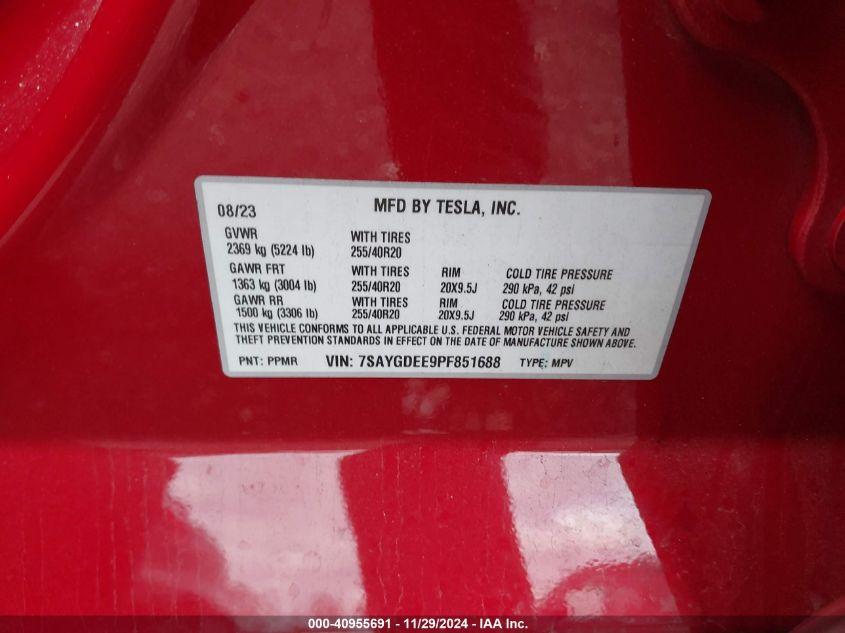 TESLA MODEL Y AWD/LONG RANGE DUAL MOTOR ALL-WHEEL DRIVE 2023