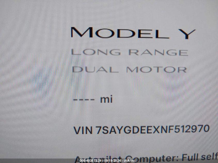 TESLA MODEL Y LONG RANGE DUAL MOTOR ALL-WHEEL DRIVE 2022