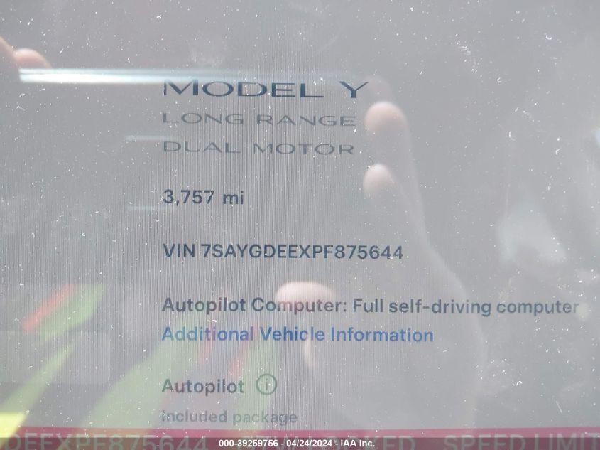 TESLA MODEL Y AWD/LONG RANGE DUAL MOTOR ALL-WHEEL DRIVE 2023