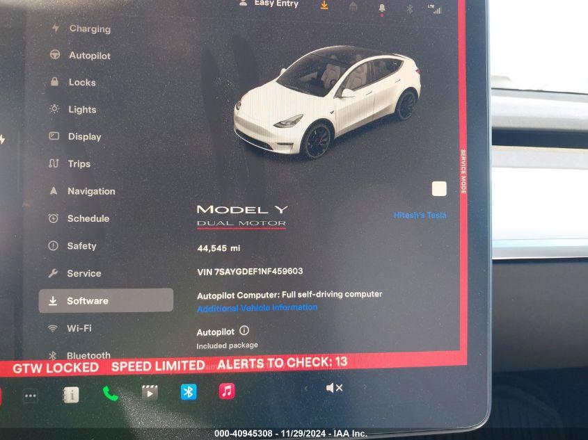 TESLA MODEL Y PERFORMANCE DUAL MOTOR ALL-WHEEL DRIVE 2022