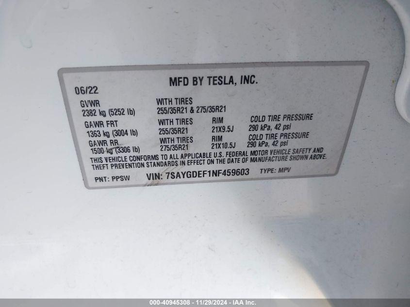 TESLA MODEL Y PERFORMANCE DUAL MOTOR ALL-WHEEL DRIVE 2022