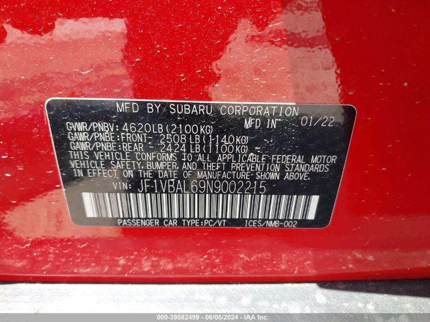 SUBARU WRX LIMITED 2022