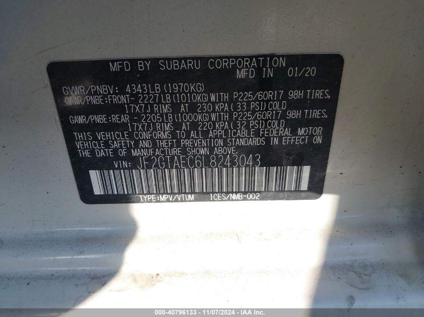 SUBARU CROSSTREK PREMIUM 2020