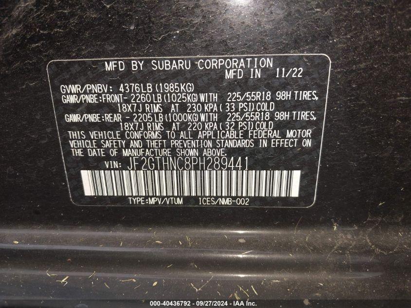 SUBARU CROSSTREK LIMITED 2023